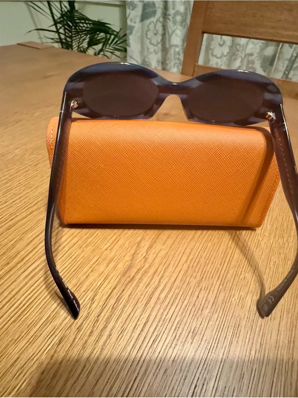 🆕 Tory Burch Translucent Gray Sunglasses with Dark Blue Lenses